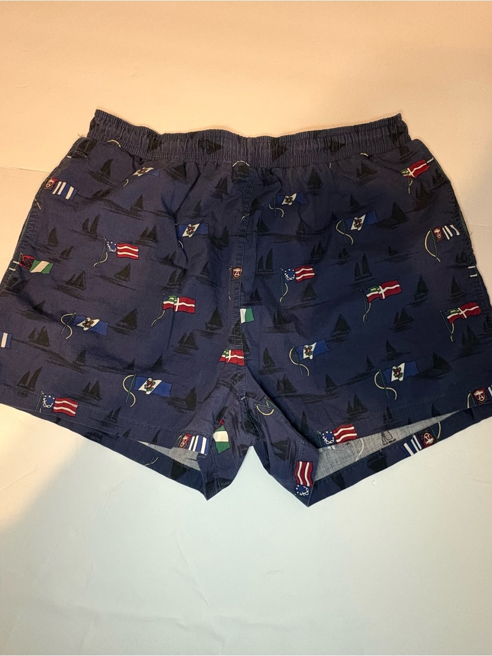 GANT Yacht Regatta Men’s Swim Trunks Shorts Blue Nautical Flag Print Size M